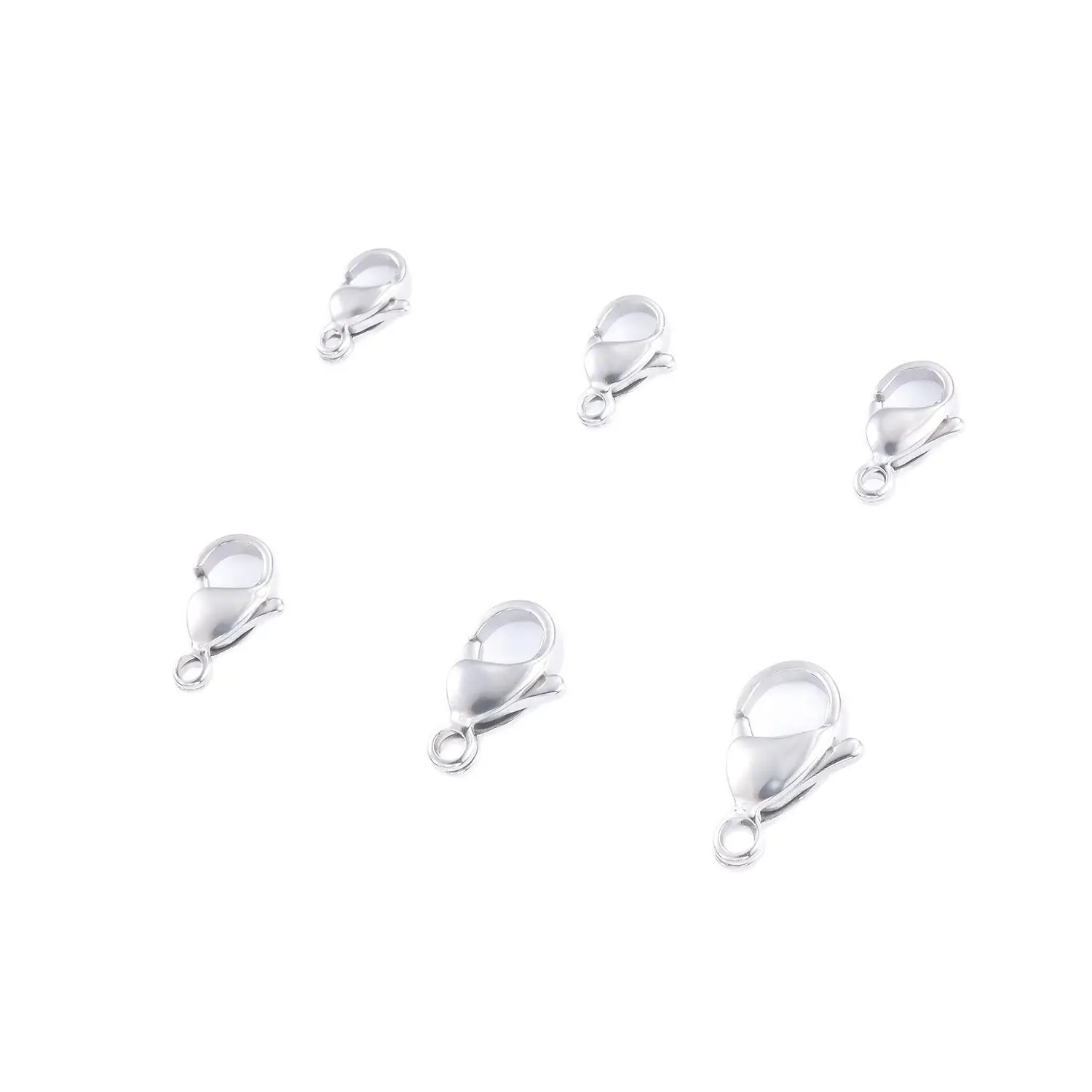 Yadreva 50 Stück Edelstahl-Karabinerverschlüsse 9mm-15mm Krallenverschlüsse für Armband- und Halsketten-Schmuckherstellung. – Detail 3