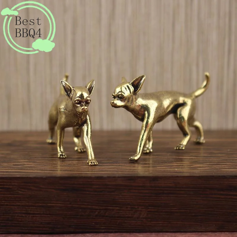 (BBQ4)Animal Brass Ornaments Hairless Dog Puppy Entrance Coffee Table Decoration Hairless Dog Animal Desktop Ornament