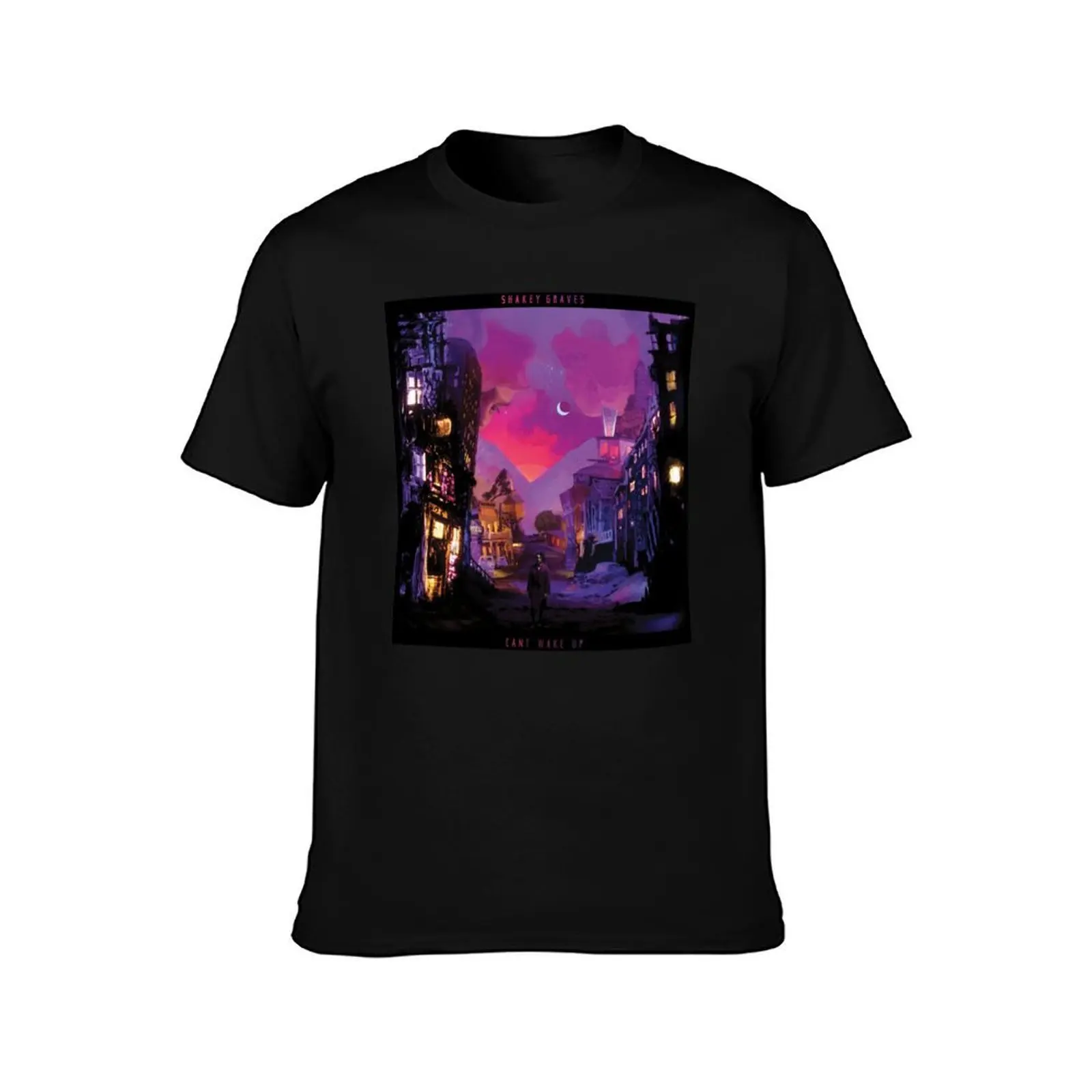 Can't Wake Up- Shakey Graves Album Cover T-Shirt Graphic Print Short Sleeve T-Shirt