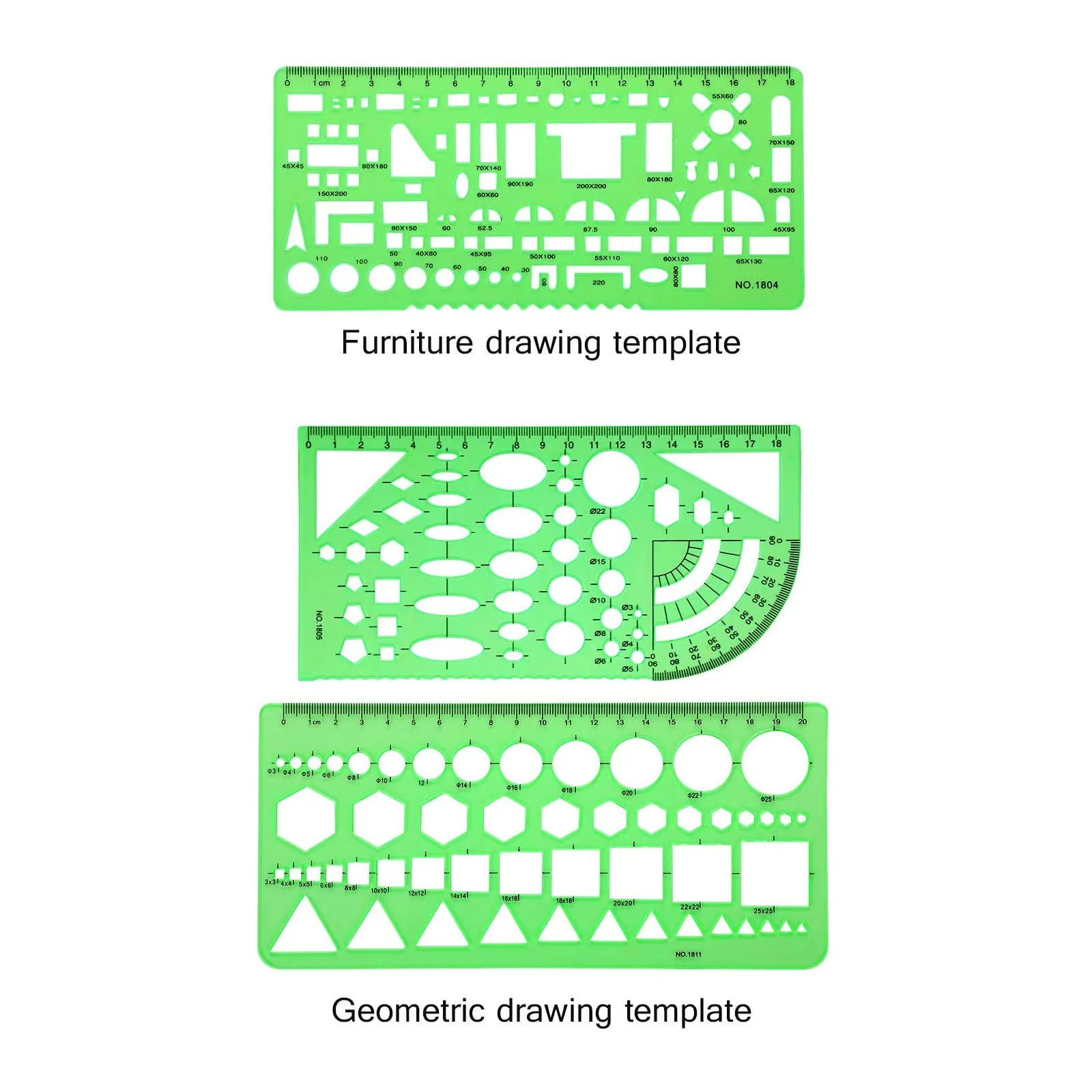 6 Pcs Architect Multi Purpose Drawing Template Painting Measuring Template for Building Formwork Drawings Templates