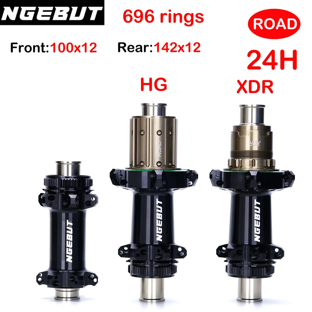 NGEBUT Bicycle Hub 696 Rings 24 Hole Straight Pull Center Lock Disc Brake Road Hub Gravel Bike Suitable For SHIMANO SRAM 142X12