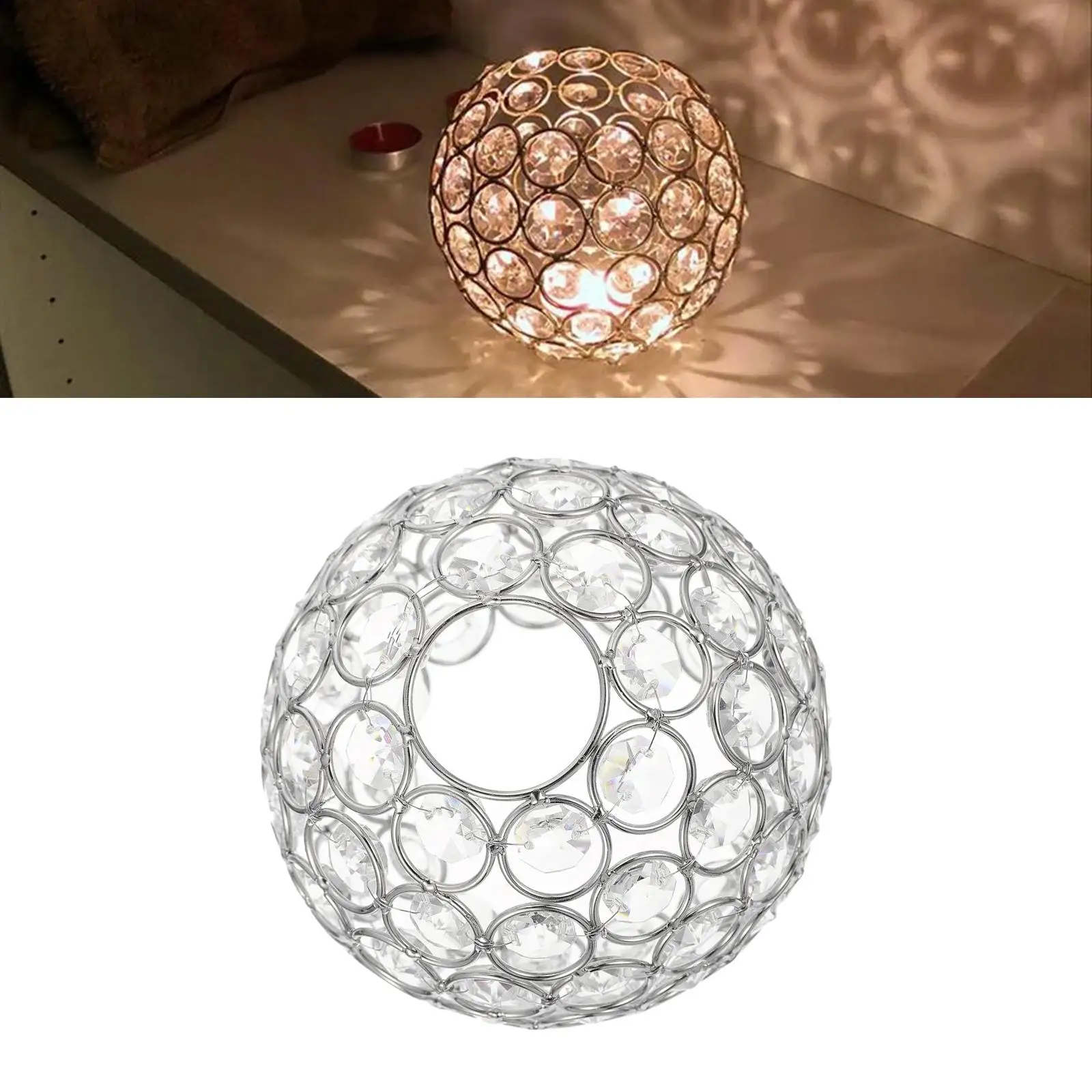 Classic Ceiling Light Shade Replacement Cover Clip On Crystal Lampshade Only for Table Lamp Wedding Bathroom Library College