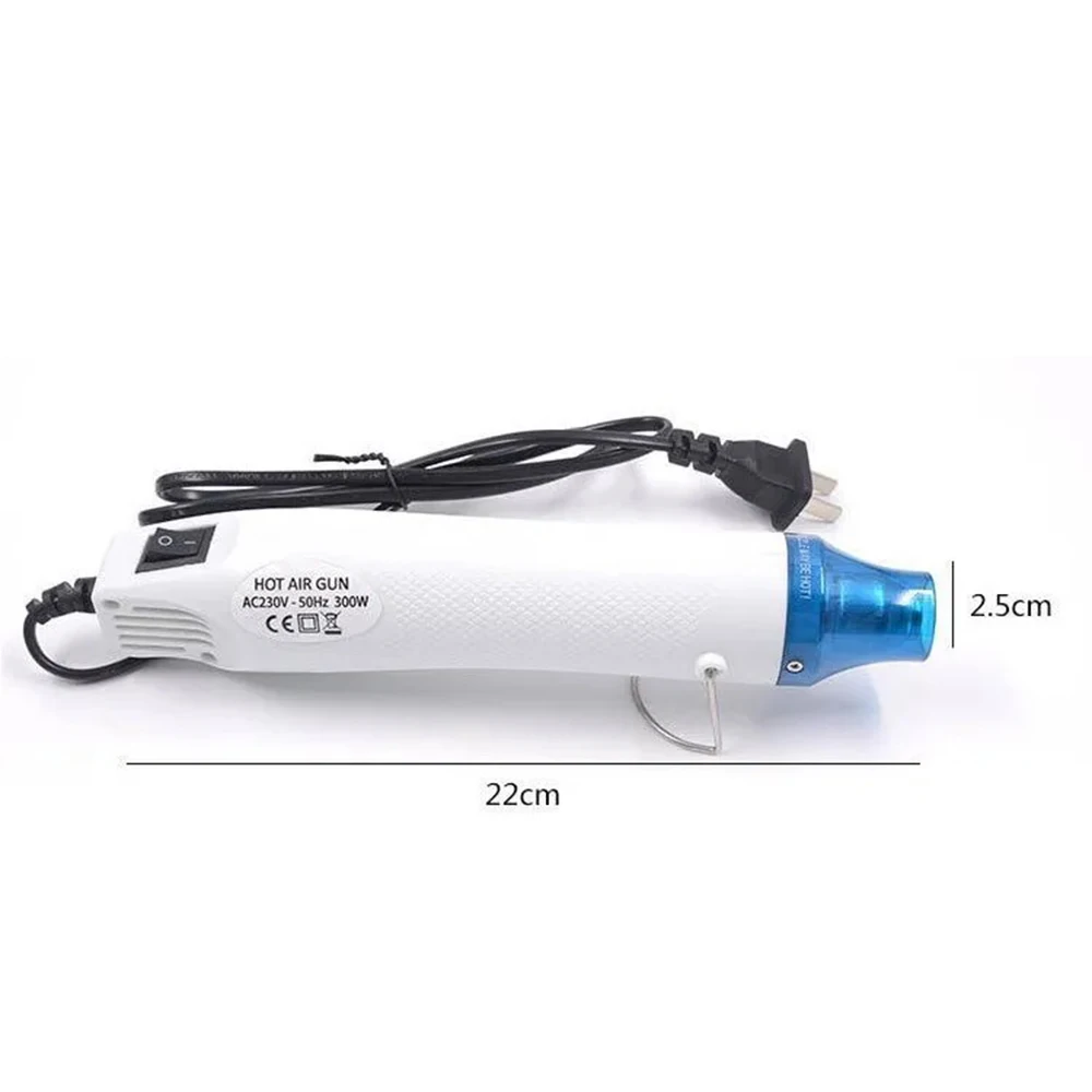 Imagem -06 - Mini Heat Gun 300w Alta Potência Cerâmica Macia Aquecedores de Calor Rápido para Heat Shrink Tubing Heat Shrink Film ue Eua Plug Ac110v 220v