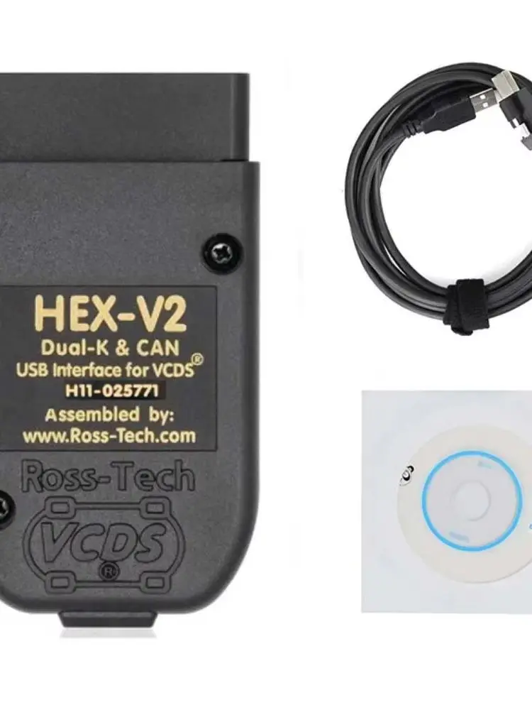 VAG COM HEX V2 V23.3, USB zu OBD2 Schnittstelle, Dual K & CAN, Diagnosegerät für VCDS Software, Auto-Codeleser