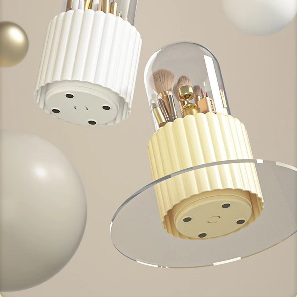 Creative 360 Rotating Pen Holder Desktop Organizer Multi Grid Makeup Brush Holder Stationery Cute Student Pencilcase