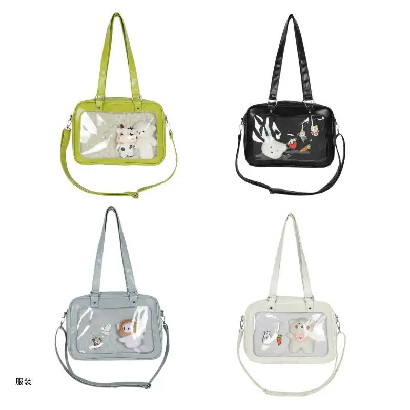 

D0UD Fashion Leather Transparent Handbag Shoulder Bag Crossbody Bag for Daily Commute