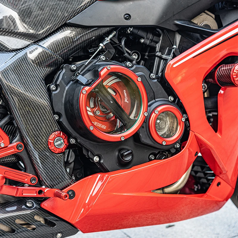 SEMSPEED ل QJmotor SRK 800RR/RS SRK 600RR/RC/RC SRK 600A الجانب الأيمن غطاء علبة المرافق واضح مخلب محرك المحرك الملحقات