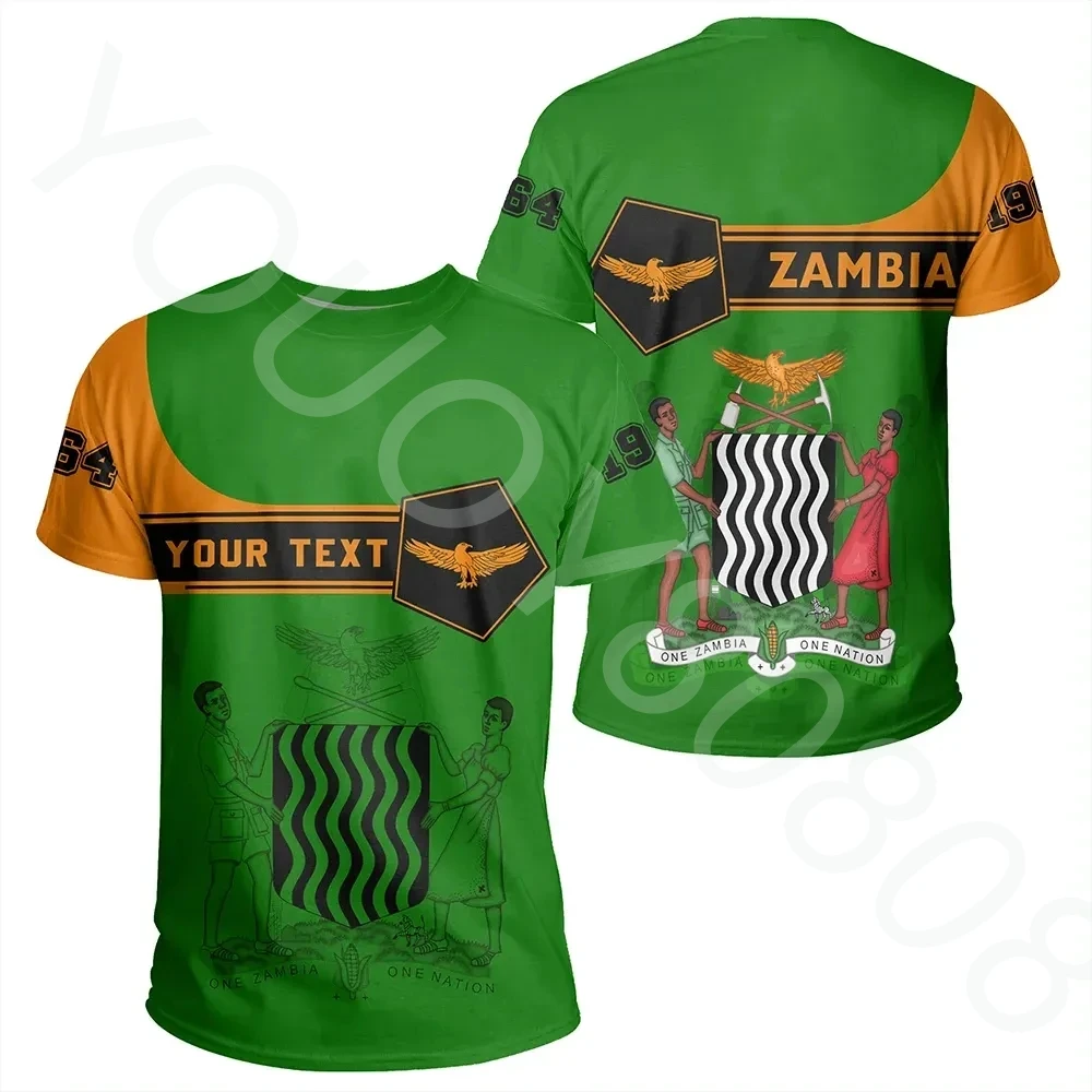 (Customized) African T-shirt printing Zambia Tee Pentagon style men's and women's casual sweatshirts