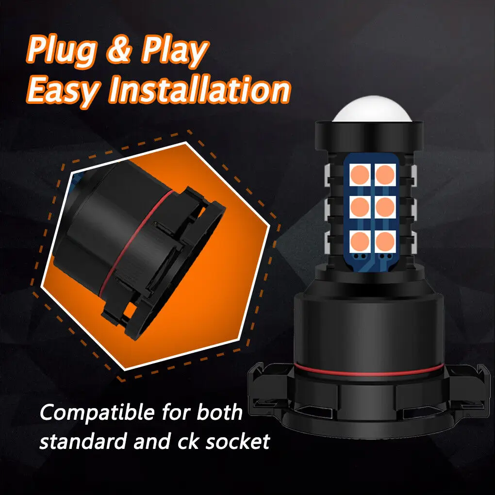 Winetis 2X 5202 H16 9009 Pink Purple LED Bulbs 3030 SMD Fog Driving Light Super Bright Daytime Running Lights