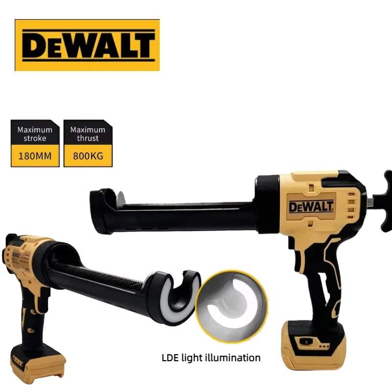 

DeWalt Cordless Electric Caulking Gun 6-Speed for Doors Windows Glass Sealant 18V Adhesive Glue Gun with LED Light Tool