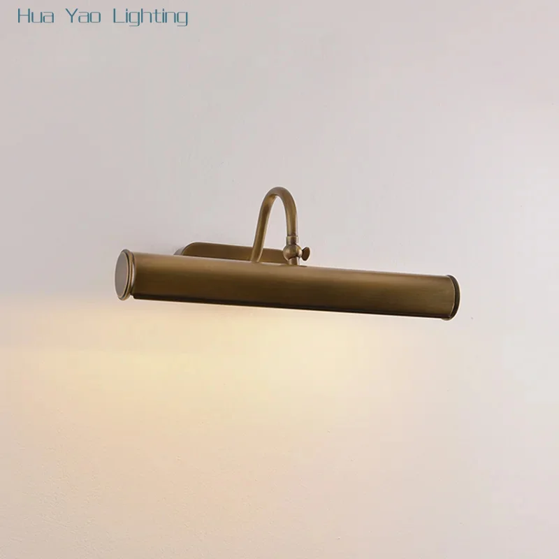 Northern Europe Copper Led Wall Light Retro Brass Bathroom Mirror Lamp Brass Living Room Wall Lamp Staircase Lighting