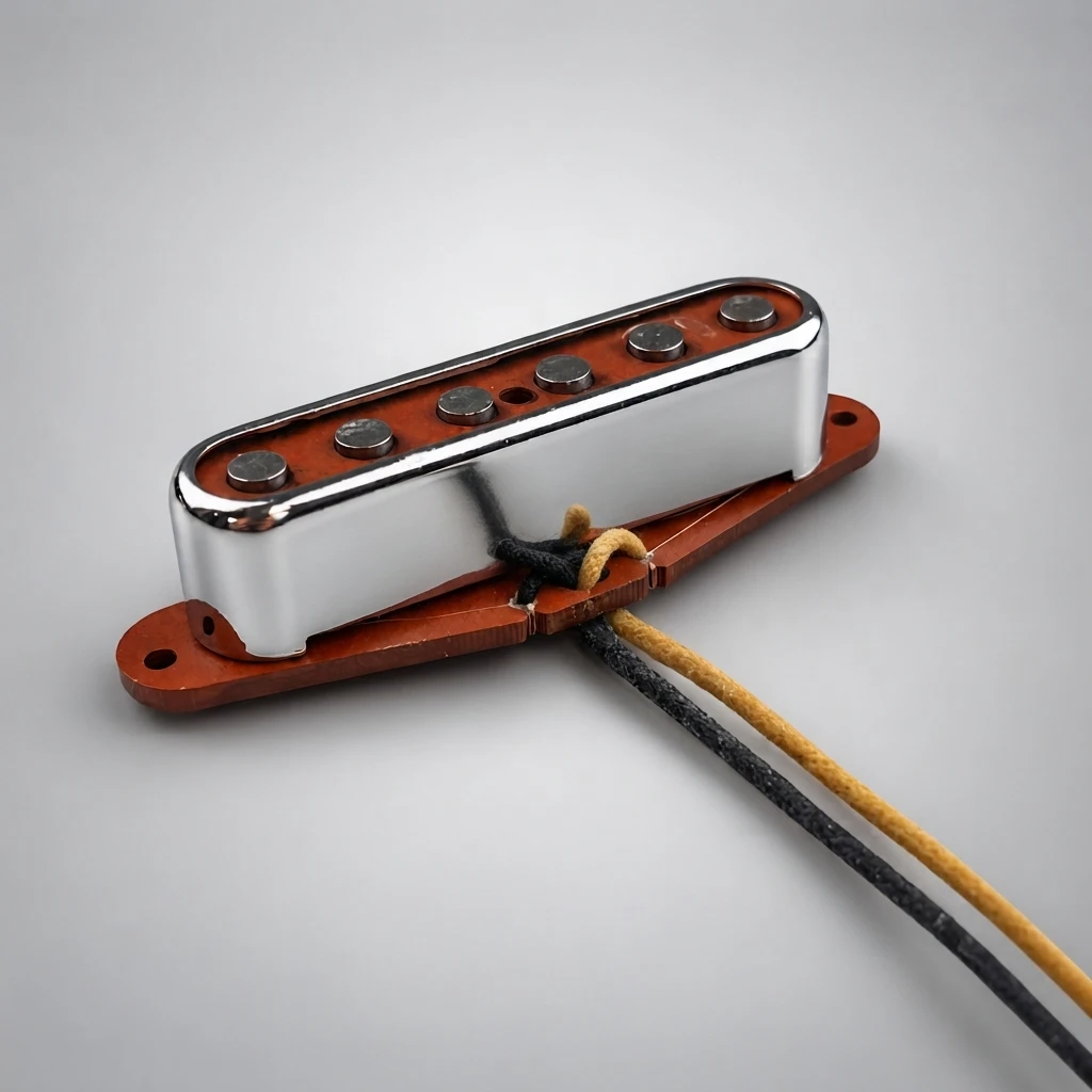 Vintage Red TELE Guitar Pickup Set – Hand-Wound Alnico 5 Neck & Bridge, Chrome Cover, Cloth Wire Upgrade
