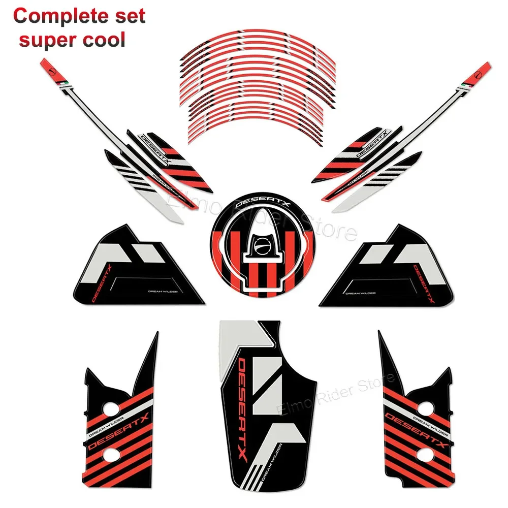 DesertX-almohadilla de depósito para motocicleta, pegatina de resina epoxi de Gel 3D, Kit de protección de almohadilla de depósito para Ducati DesertX Desert X RR22 2023