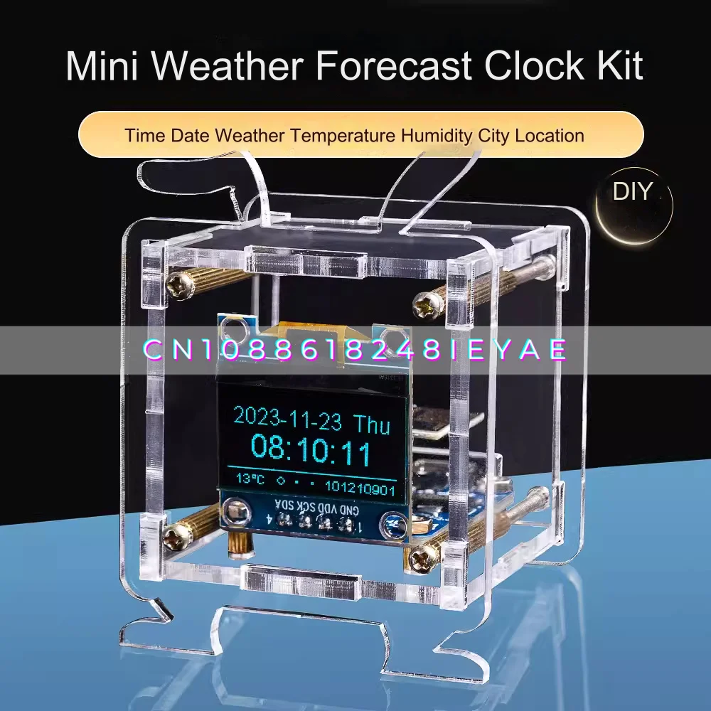 ESP8266 Mini Weather Forecast Clock Kit Wifi Internet Clock Temperature and Humidity Electronic DIY Welding Exercise