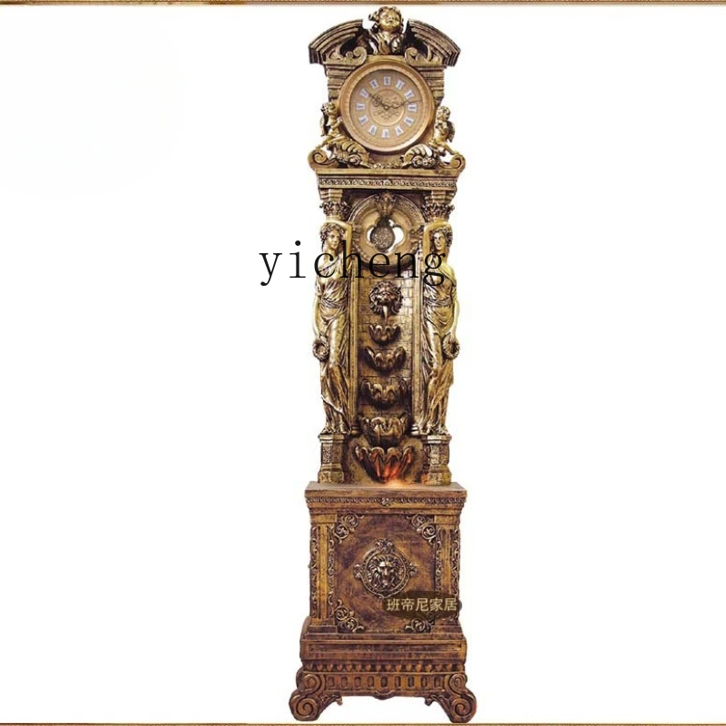 Zc Living room floor to ceiling clock, vertical clock, large antique seat clock, large ornament next to TV cabinet