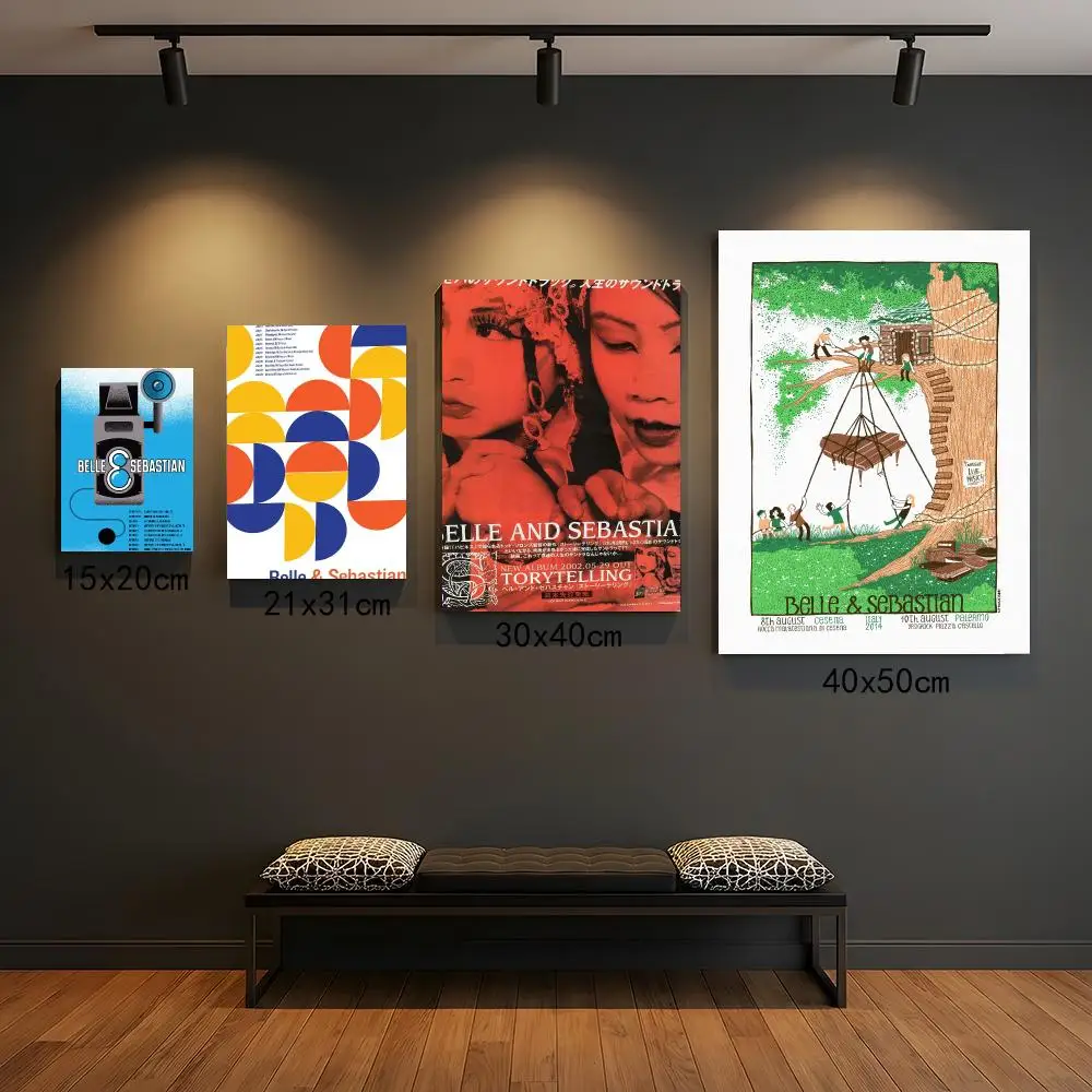 band B-Belle and Sebastian-N Poster Peel and Stick Wall Art for Cafe Office Bar and Home Decoration
