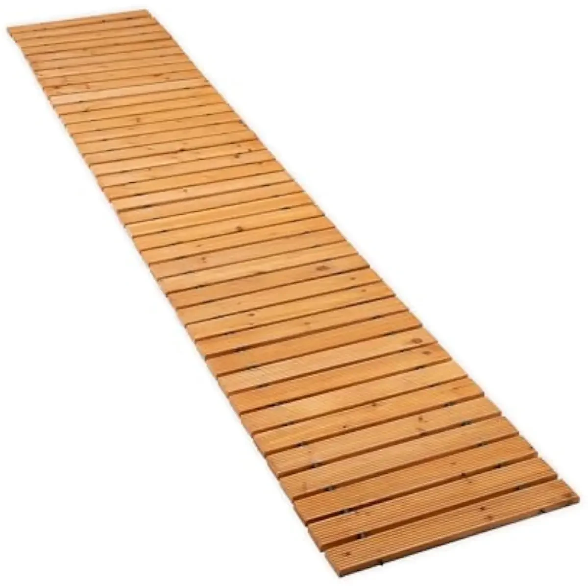 8 ft Flexible Cedar Wood Garden Path | 18 in Wide Roll-Out Landscape Walkway | All-Terrain Weatherproof Outdoor Stepping Surface