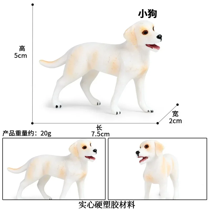 시뮬레이션 귀여운 리트리버 슈나우저 액션 피규어 동물 애완견 모델 컬렉션 인지 교육용 장난감 어린이 선물