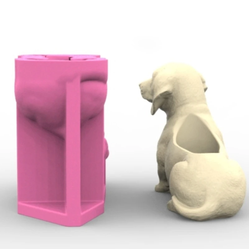 Artisanal Silicone Mould Dog for Concrete Flower Pots Handmade Moulds