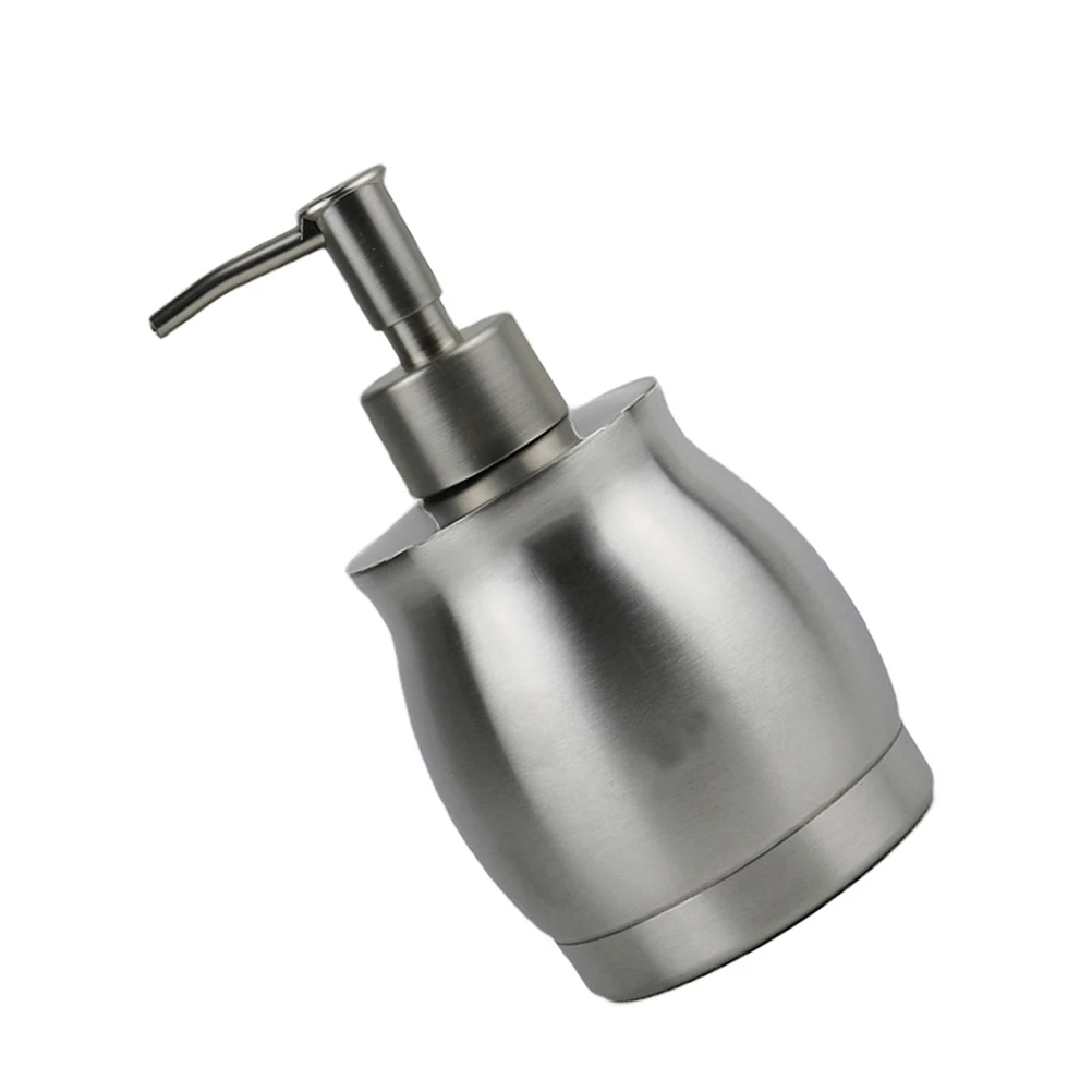

390Ml Stainless Steel Liquid Soap Dispenser Shampoo Bottle Manual Lotion Container Waterproof Non-Slip Acid Alkali Resistant