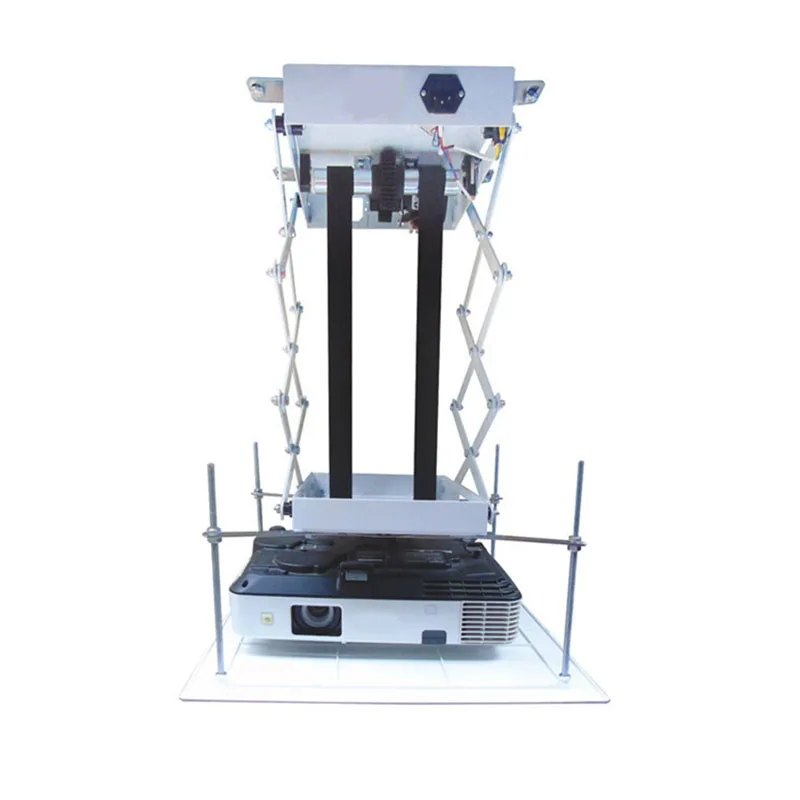 70CM Projector Bracket Electric Lift Scissors Projector Ceiling Installation Projector Lift with Wireless Remote Control 10/220V