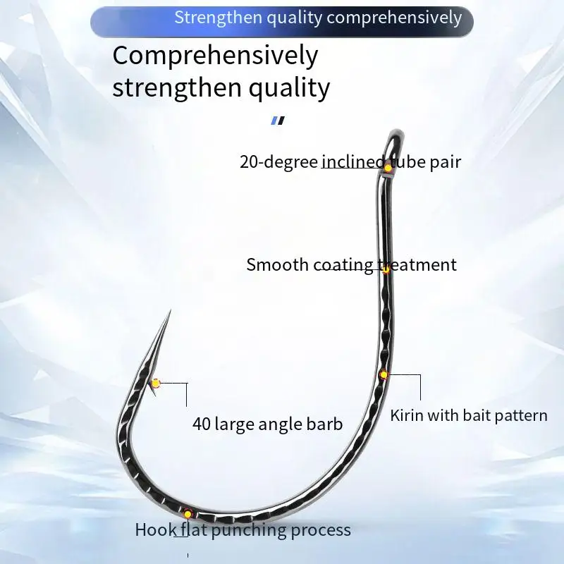 

50pcs Luya inverted hooks Strengthened fish hooks Shrimp hooks Mandarin fish Bass soft bait soft worm hooks