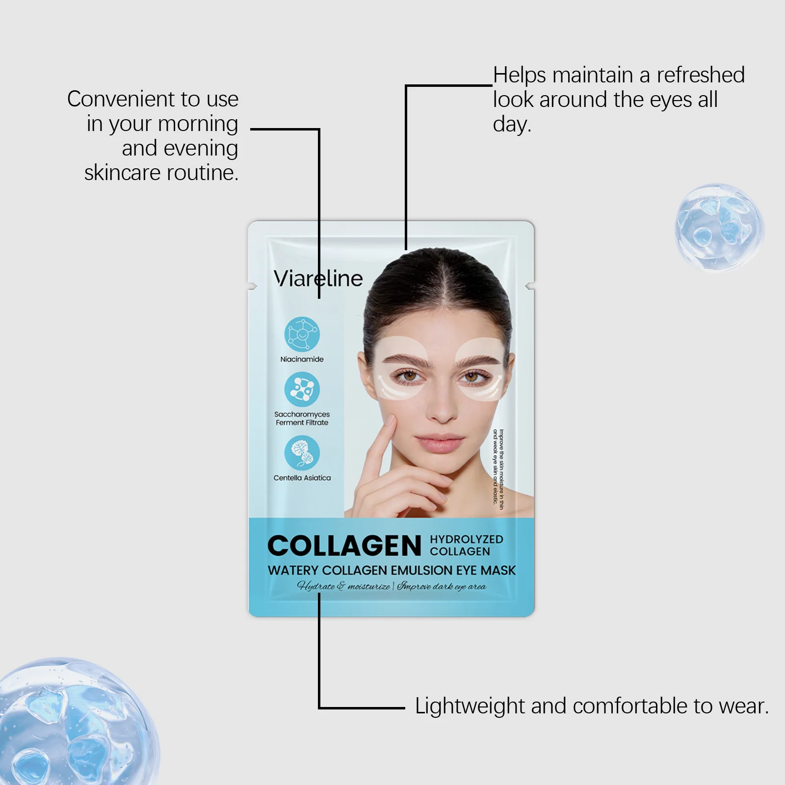 Collagen Moisturizing Eye Mask Anti Dark Circles Hydrating Repair Smoothing Eyes Bags Removal Soothing Plump Firming Eye Patches
