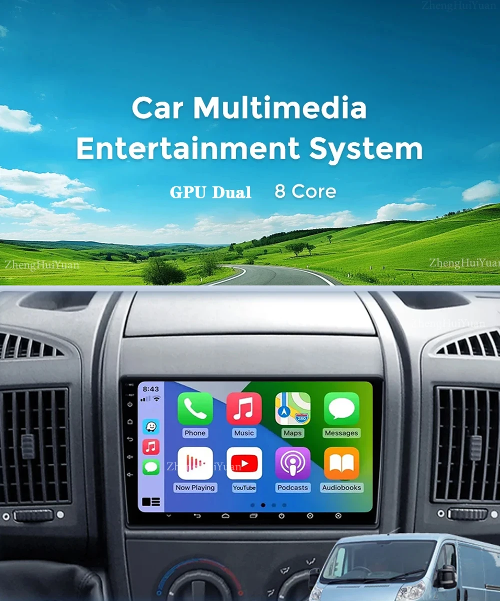 Android 15 Car Radio For Fiat Ducato 2005-2023 Citroen Jumper Peugeot Boxer 2011-2015 Auto Carplay 2 din Autoradio Multimedia 4G