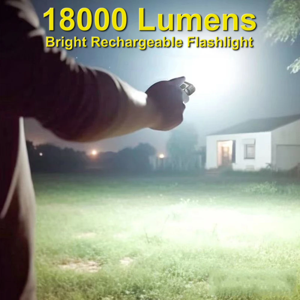 Powerful LED Flashlight USB Rechargeable Handlamp 3 Modes Built-in Battery High Lumens LED Lamp Outdoor Emergency Camping Torch