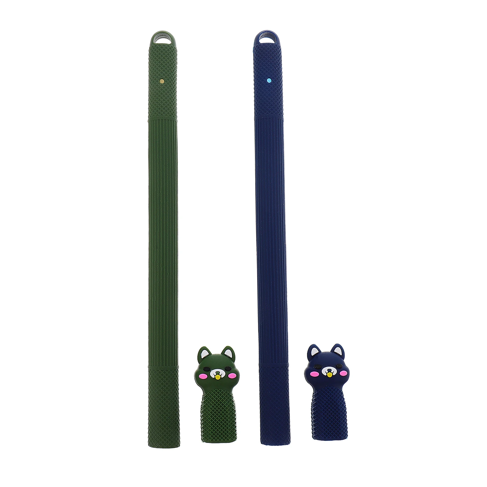 

2 Pcs Handwriting Pen Cover Anti Dust Smooth Non Slip Falling Resistant Cartoon Silicone Case For Pencil 2 Durable Use