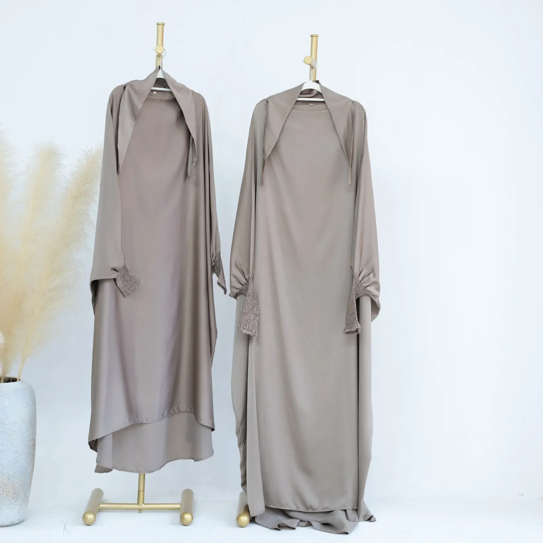 Vestido Hijab musulmán para mujeres y niñas, Abaya con capucha superior Eid, Abaya para mamá e hija, Abayas Khimar, ropa de oración islámica, bata