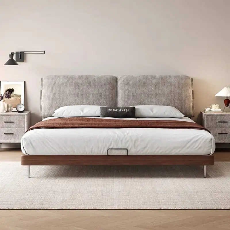 

Unique Decoration Double Bed European Design Modern Pliable Double Bed Luxury Wooden Camas Matrimoniales Furniture For Home