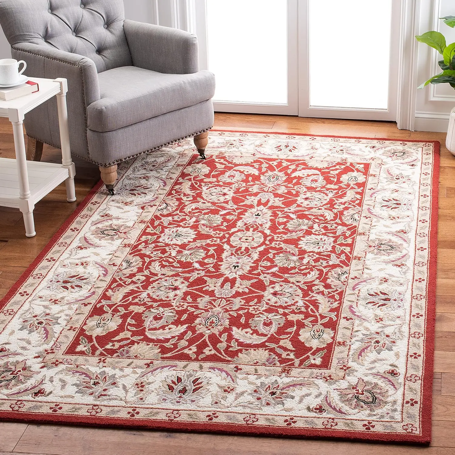 

Chelsea Collection Area Rug - 6' X 9', Bury & Ivory, Hand-Hooked French Country Wool, I For High Traffic Areas In Living Room,