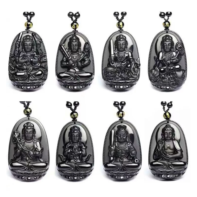 Amitabha Pendant Necklace Carved Buddha Lucky Amulet Necklaces For Women Men Jewelry Gifts