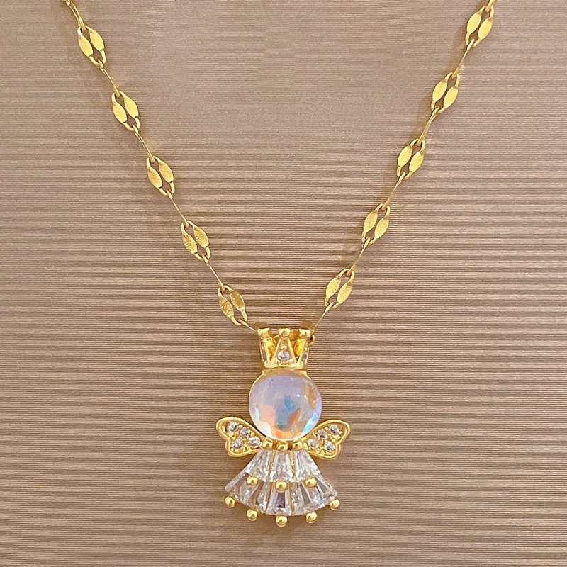 وو 2022 مجوهرات كلاسيكية نوبل مجوهرات الأزياء مزاجه قلادة أقراط قطعتين مجموعة مستديرة الزركون مجموعة أقراط قلادة #3