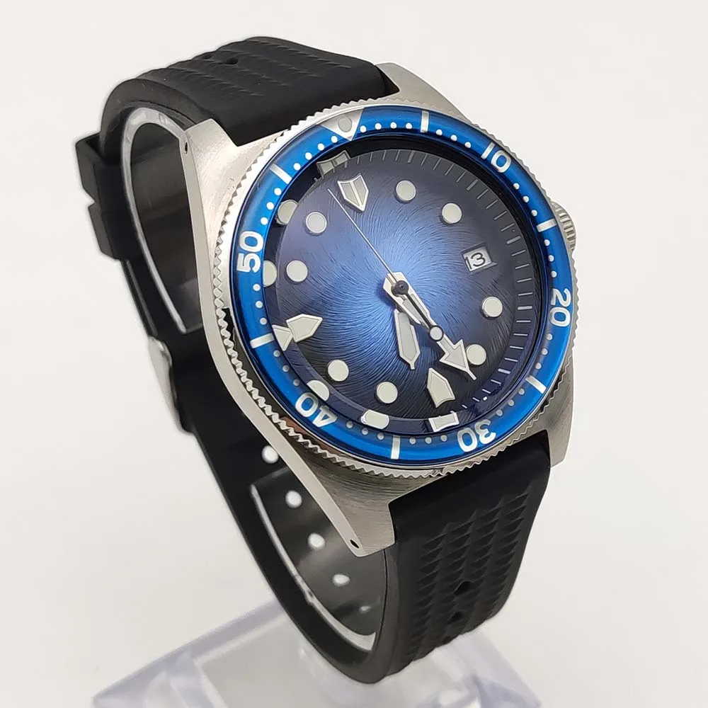 Men\'s Sapphire Glass Watch NH35 Movement Blue Gradient Sterile Dial Resin Bezel 316L Stainless Steel Case Men\'s Mechanical Watch