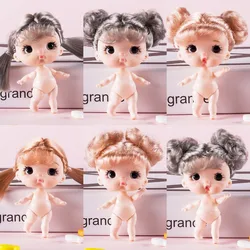 Mini muñeca de cola de caballo de 8,8 CM, 5 articulaciones extraíbles + globos oculares de 10MM, muñecas de cuerpo desnudo, Juguetes DIY, regalo para niñas