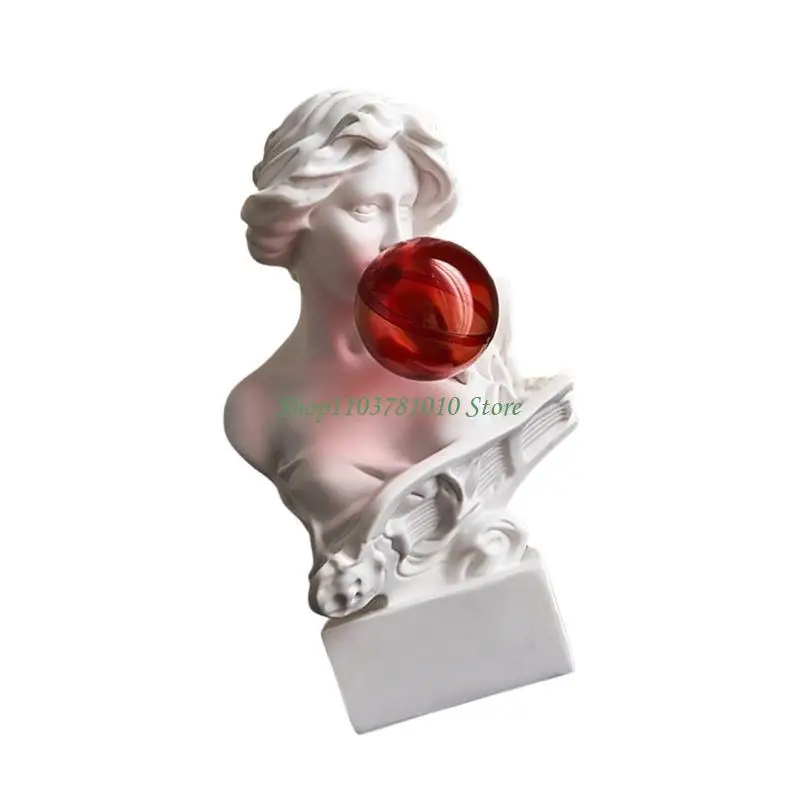 Resins Blowing Bubble Greek Sculpture Realistic Detailing Classical Greek Bust Statue for Creative Space and Event