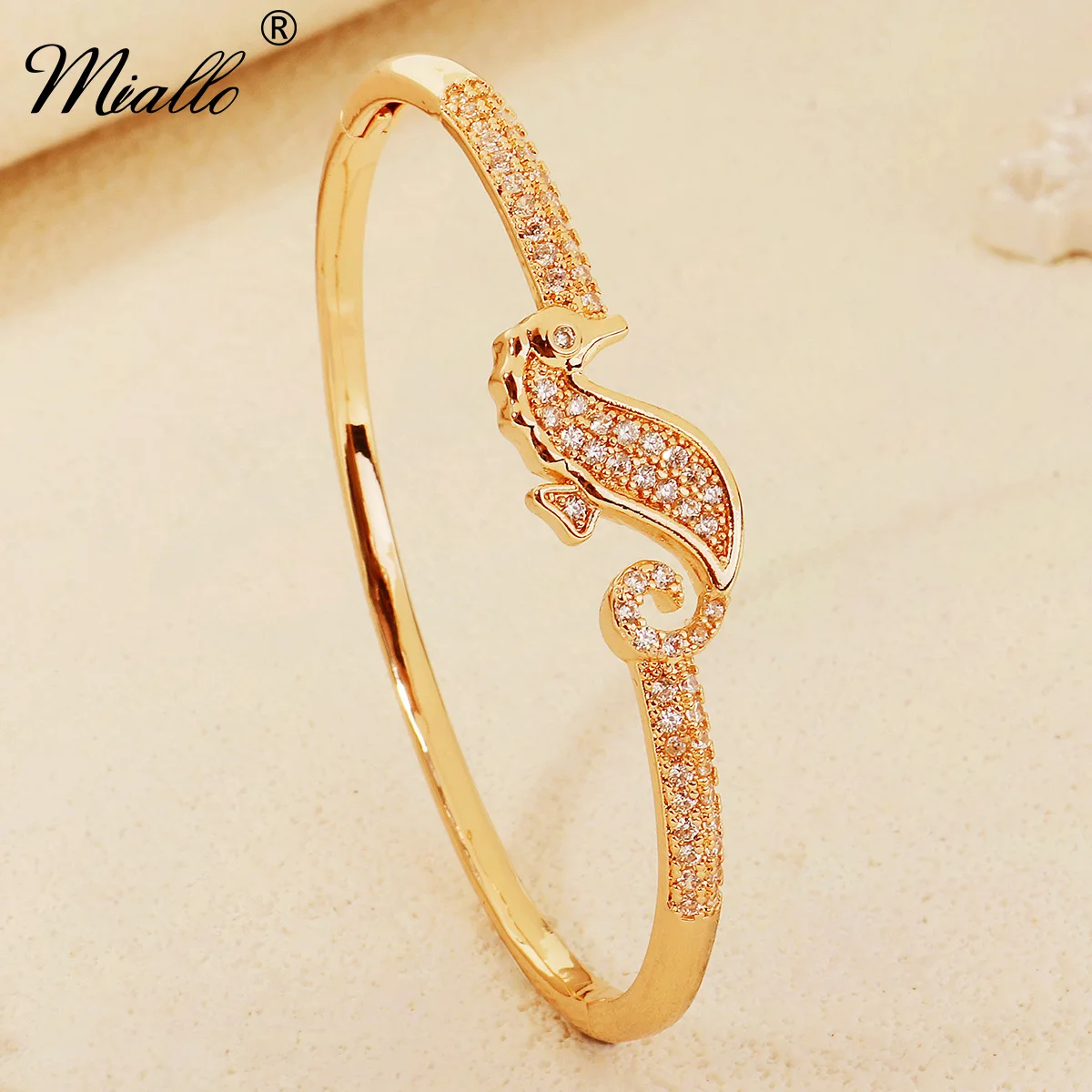 

Miallo новый корейский медный браслет с цирконием в виде морского конька, модные нежные женские браслеты для ногтей ручной работы в качестве подарков