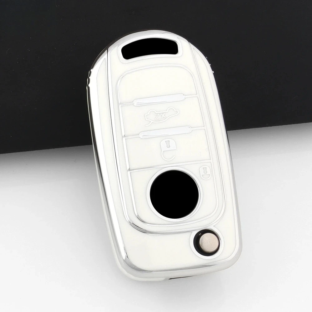 TPU Car Remote Flip Key Case Cover Shell Fob For FIAT Tipo Tprp Freedom 500X Doblo Argo Nuovo Grazie Key Protective Accessories