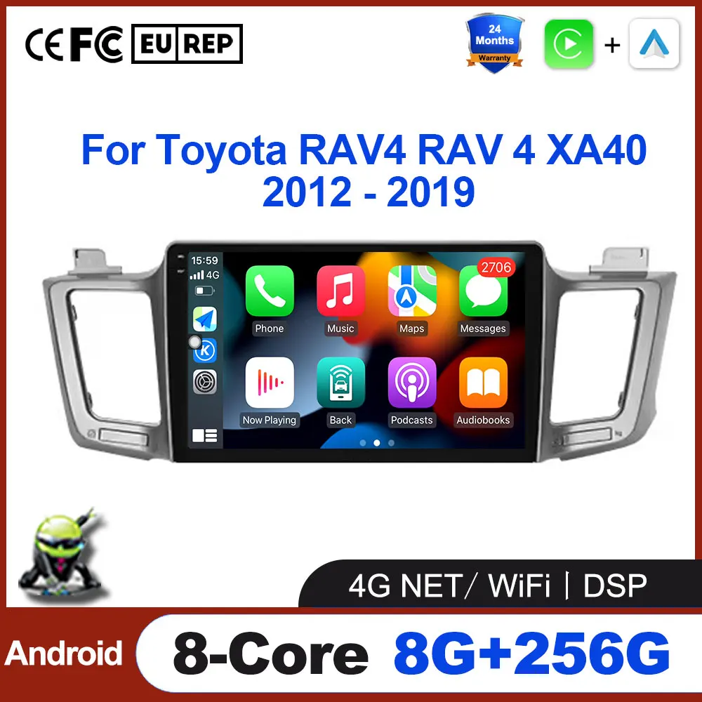 Android Auto Wireless Carplay Car radio For Toyota RAV4 RAV 4 XA40 2012 - 2019 Stereo Multimedia Tools Fan GPS Navigation