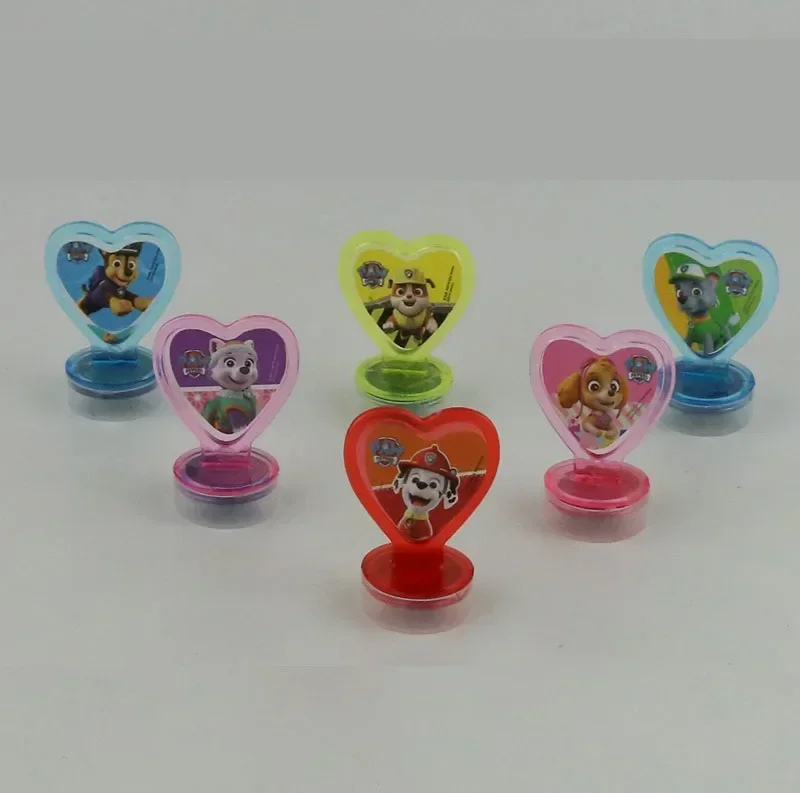 Paw Patrol Cartoon Stamp pour enfants, mignon, 3D, étanche, jouets pour enfants élémentaires, anniversaire, cadeaux de Noël, ensemble de 6 pièces