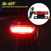 E-bike Tail Light DC 36-60V Electric Bicycle Rear Light Night Cycling Safety Warning Lamp Flash Lights