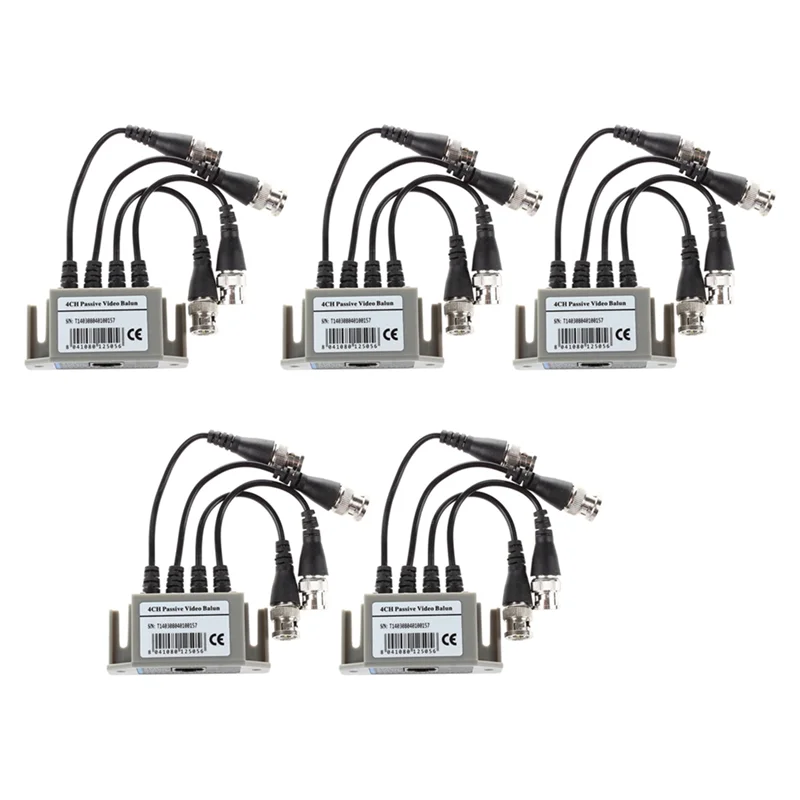 

5X 4-Channel Video Balun BNC UTP CAT5 Transmitter For CCTV/ Surveillance Camera Trend
