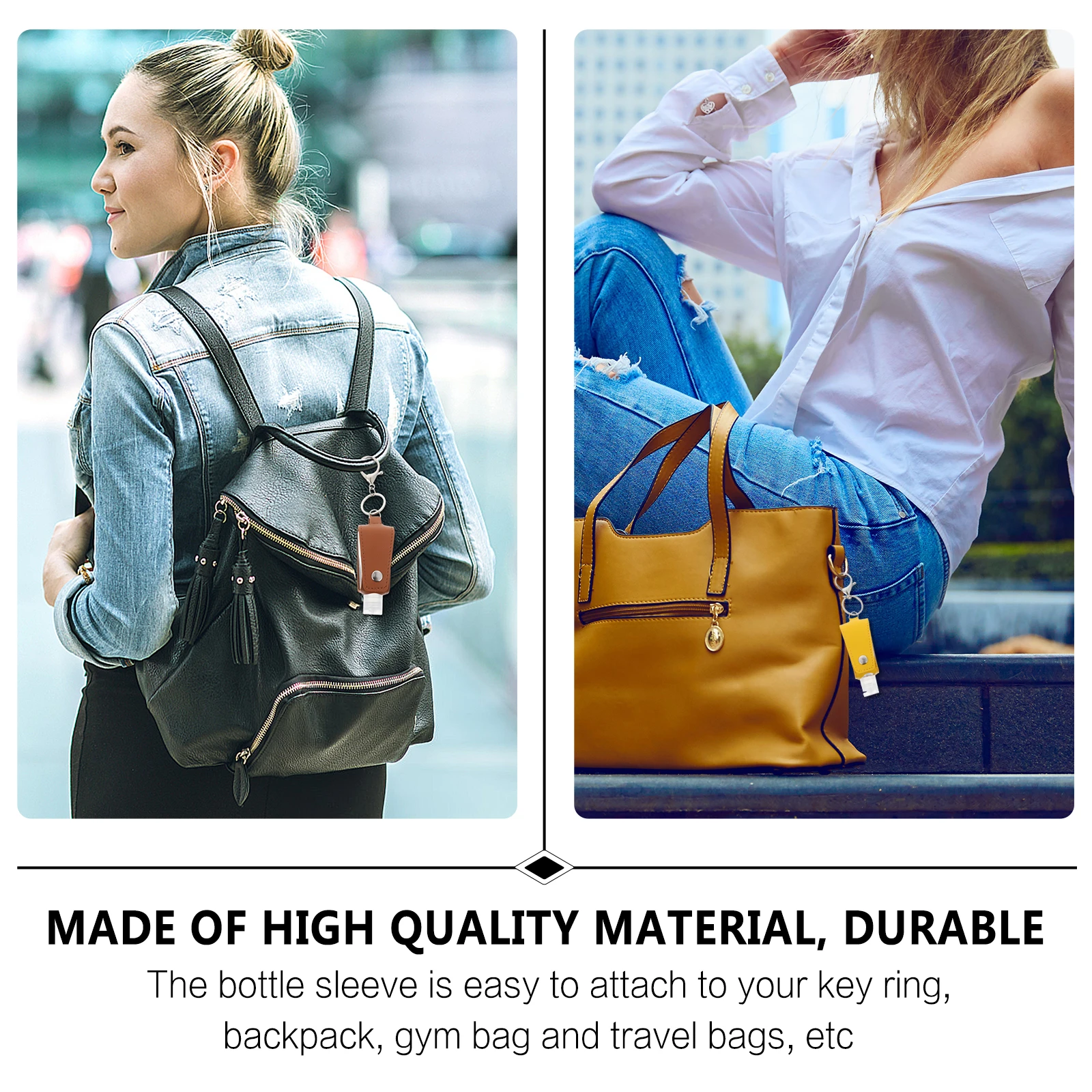 

2pcs 30Ml Empty Portable Keychain Travel Refillable Plastic Container Leakproof Durable For Outdoor Subpackaging Hand