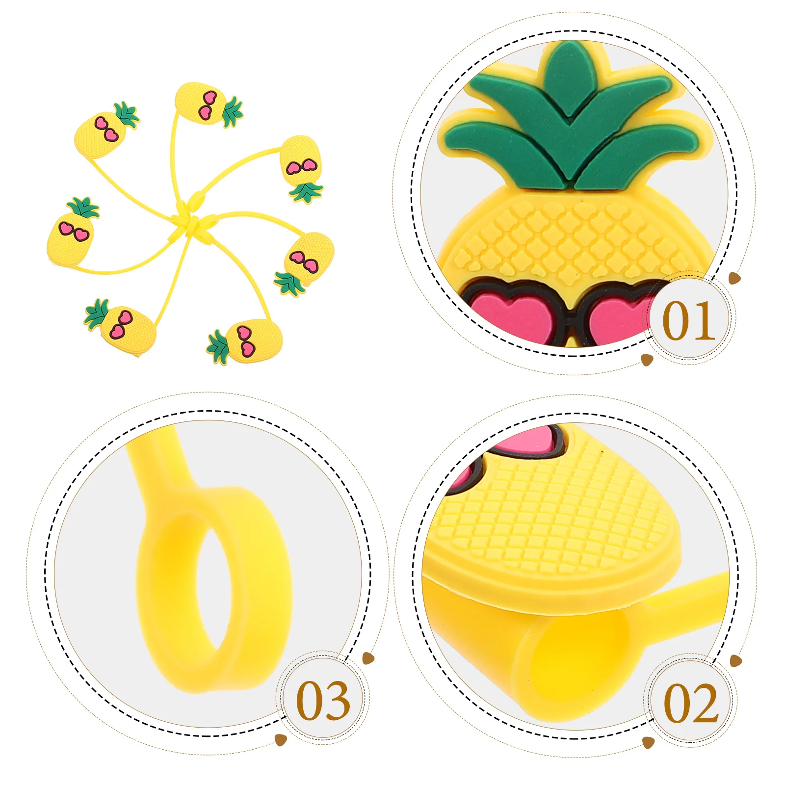 10PCS Drinking Straw Lids Straw Plugs Reusable Pineapple Topper Straw Covers pineapple Straw Toppers straw caps