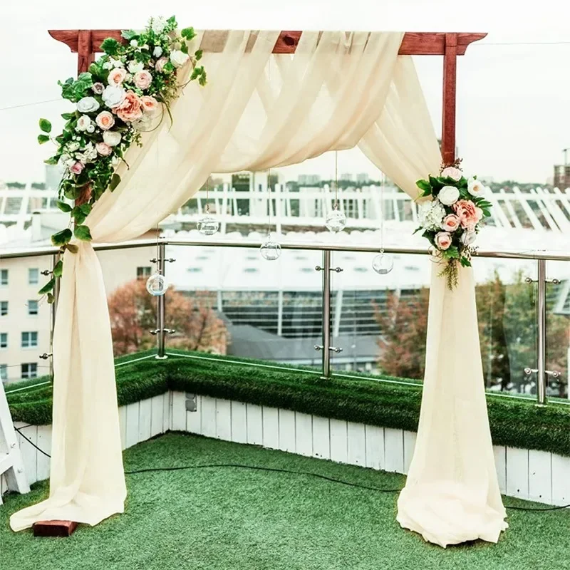 Wedding Arch Drape Chiffon Fabric Draping Curtain Drapery Wedding Stage Backdrop Draping Ceremony Reception Hanging Decoration image 2