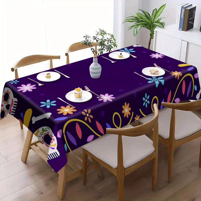 JIT-1pc Halloween high-end rectangular printed tablecloth. Tablezyc