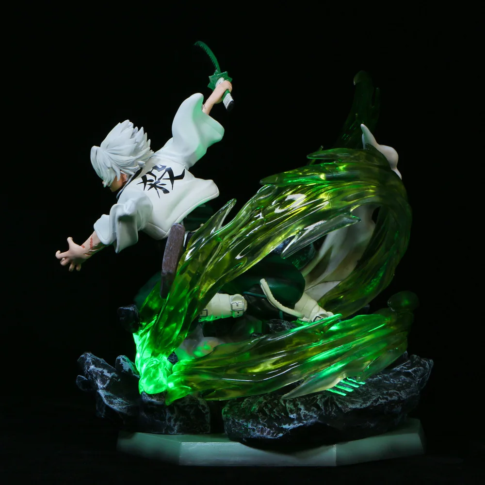 30cm Demon Slayer Shinazugawa Sanemi Luminous Gk statua chłopiec kolekcja Anime Model figurki dekoracja stołu ozdoba zabawki prezenty