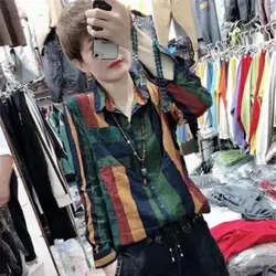 Goods 2024 Spring Autumn New Korean Version Long Sleeved Casual Loose Striped Cotton Linen Shirt Base Small Shirt Women's Shirt